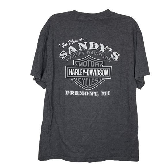 Harley Davidson Grey Motorcycle Biker Graphic Tee Shirt T-Shirt Large - Picture 3 of 4